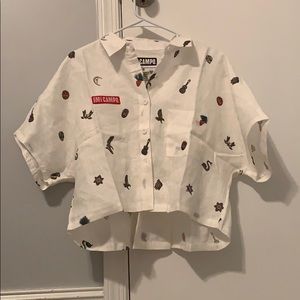 White collard button down. Never worn.